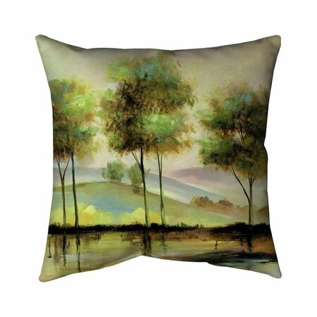 BEGIN HOME DECOR 26 x 26 in. Trees Near The Lake-Double Sided Print Indoor Pillow 5541-2626-LA3